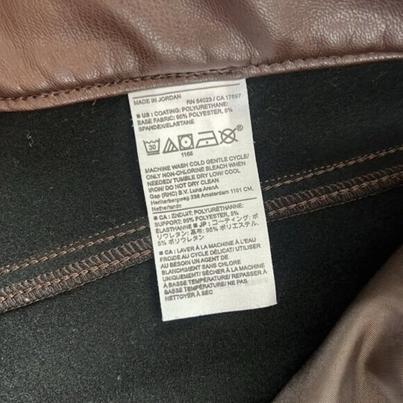 Banana Republic Factory Brown Vegan Leather Cropped Bootcut pant size 14/32 - Picture 4 of 5